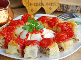 Baklavalık Yufkadan Beyti Kebabı