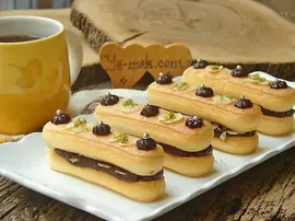 Çikolatalı Kedi Dili Ekler Pasta