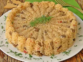 Etli Mantarlı Pilav