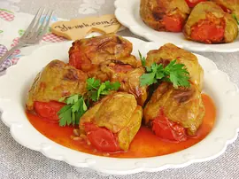 Fırında Biber Dolması