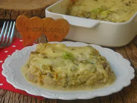 Fırında Kremalı Mantarlı Pırasa