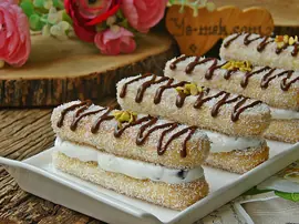 Hindistan Cevizli Kedi Dili Ekler Pasta