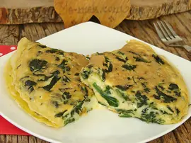 Ispanaklı Peynirli Omlet