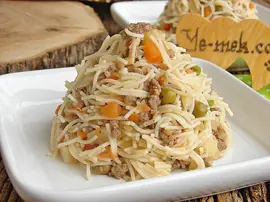 Kıymalı Garnitürlü Tel Şehriye Pilavı