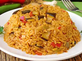 Patlıcanlı Şehriye Pilavı