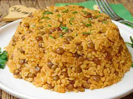Salçalı Mercimekli Bulgur Pilavı