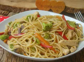 Sebzeli Tavuklu Makarna