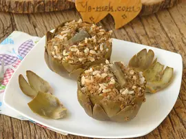 Yapraklı Taze Enginar Dolması