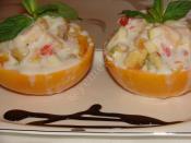 Kremalı Meyve Salatası (Greyfurt Çanağında)