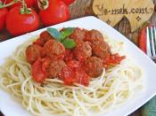 Spaghetti with Lamb Meatballs in Tomato Sauce Recipe
