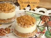 Shredded Wheat Dessert with Pudding in Cups