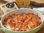 Fırında Kahvaltılık Sucuklu Patates