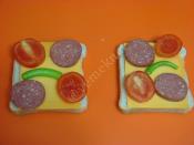 Fırında Sucuklu Ekmek Dilimleri