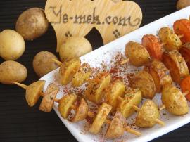 Fried Fresh Potato Skewers Recipe