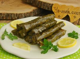 Rice Wrapped With Olive Oil Grape Leaf Recipe
