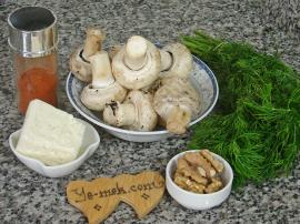 Fırında Peynirli Cevizli Mantar Dolması