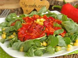 Közlenmiş Kırmızı Biberli Semizotu Salatası