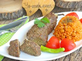 Meat Kebab With Roasted Eggplant Recipe