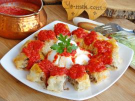 Baklavalık Yufkadan Beyti Kebabı