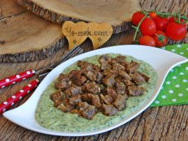 Ispanak Yatağında Et Sote