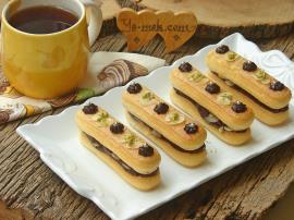 Çikolatalı Kedi Dili Ekler Pasta