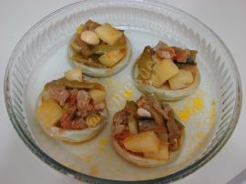 Enginar Çanağında Etli Türlü Yemeği