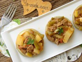 Enginar Çanağında Etli Türlü Yemeği