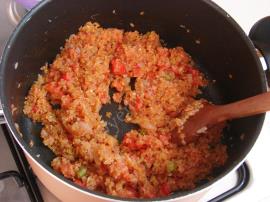 Patlıcanlı Bulgur Pilavı