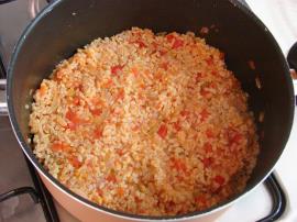 Patlıcanlı Bulgur Pilavı