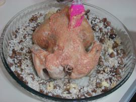 Fırında İç Pilavlı Bütün Tavuk