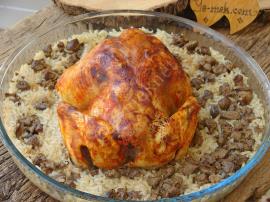 Fırında İç Pilavlı Bütün Tavuk