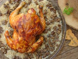 Tek Başına Koca Bir Ziyafet Menüsü : Fırında İç Pilavlı Bütün Tavuk