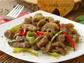 Biberli Mantarlı Et Sote