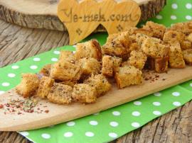 Fırında Baharatlı Kruton (Kıtır Ekmek)