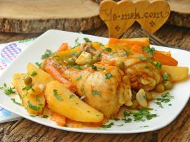 Tencerede Sebzeli Tavuk But Yemeği