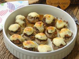 Fırında Kıymalı Mantar Dolması