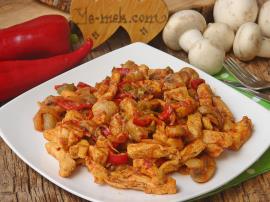 Acılı Mantarlı Tavuk Sote