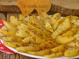 Fırında Susamlı Patates Kızartması