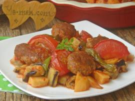 Fırında Köfteli Patlıcan Yemeği