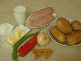 Fırında Patates Püreli Tavuk Yemeği