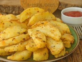 Fırında Mısır Unlu Patates Kızartması