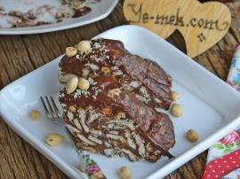 Çikolata Soslu Pudingli Mozaik Pasta