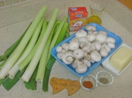 Fırında Kremalı Mantarlı Pırasa