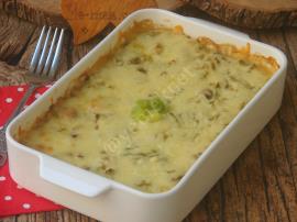 Fırında Kremalı Mantarlı Pırasa