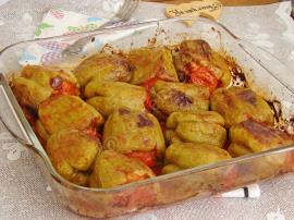 Fırında Biber Dolması