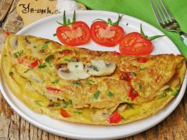 Mantarlı Biberli Omlet