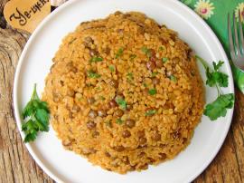 Salçalı Mercimekli Bulgur Pilavı