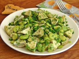 Yiyene Bir Daha Yedirten, Hafif, Doyurucu Ve Çok Lezzetli Bir Salata : İç Baklalı Enginar Salatası