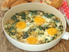 Mantarlı Ispanaklı Yumurta