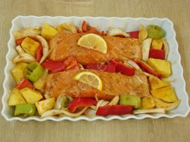 Fırında Sebzeli Somon